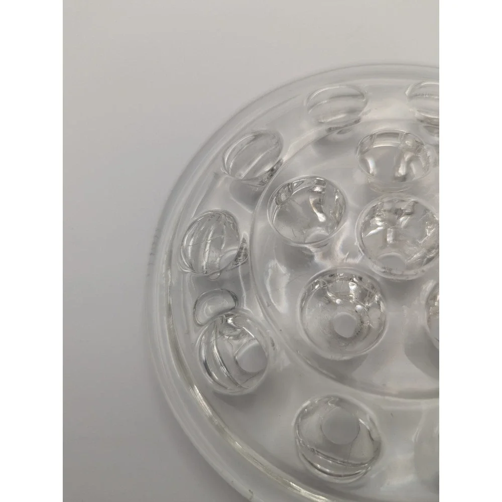 Vtg 16 Hole Clear Glass Flower Frog 5.25
